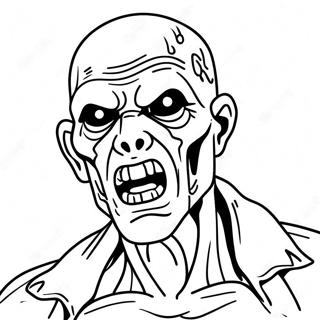 Page à colorier Zombie Gore Effrayant | Page de coloriage Gore