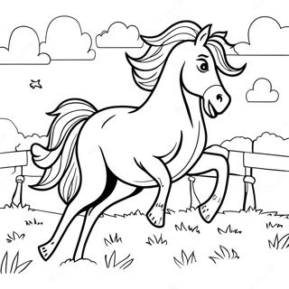 Page à colorier Cheval Clydesdale Majestueux au Galop | Page de coloriage Clydesdale