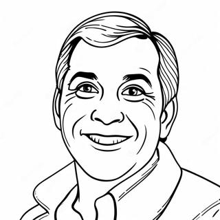 Page à colorier de Paul avec un sourire éclatant | Page de coloriage Paul