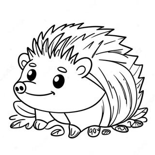 Page à colorier hérisson en hibernation confortable | Page de coloriage Animaux hibernants