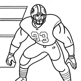 Page à colorier de Nick Bosa en pose d'action | Page de coloriage Nick Bosa