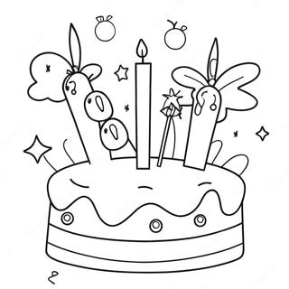 Page à colorier de carte d'anniversaire colorée | Page de coloriage Carte