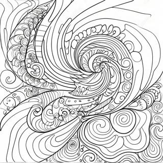 Page à colorier de tourbillons colorés Op Art | Page de coloriage Art optique