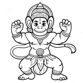 Page à colorier de Hanuman | Page de coloriage Hanuman