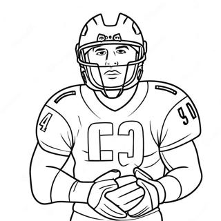 Page à colorier joueur des Washington Commanders en action | Page de coloriage Commandants de Washington
