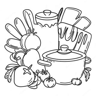 Page à colorier cuisine | Page de coloriage Cuisine