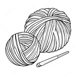 Page à colorier outils de tricot et laine | Page de coloriage Tricot