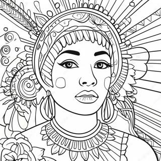Page à colorier d'art chicano vibrant | Page de coloriage Chicano