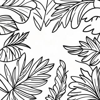 Page à colorier de feuilles de palmier colorées | Page de coloriage Dimanche des Rameaux
