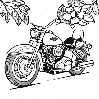 Page à colorier de moto Harley Davidson | Page de coloriage Harley Davidson