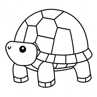 Page à colorier Tortue Minecraft Mignonne avec Carapace | Page de coloriage Tortue Minecraft