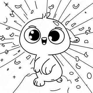 Page à colorier de Célébration Colorée de Confettis | Page de coloriage Confettis
