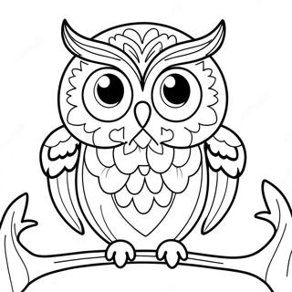 Page à colorier d'un hibou aux grands yeux | Page de coloriage Lettre O