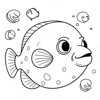 Page à colorier de poisson blob | Page de coloriage Poisson Blob