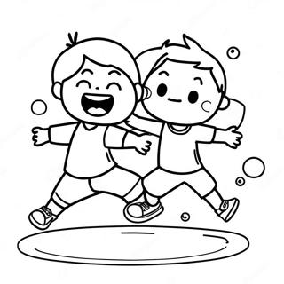 Page à colorier Enfants Énergiques en Train de S'entraîner | Page de coloriage Entraînement