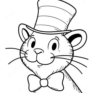 Page à colorier du chat chapeauté fantaisiste | Page de coloriage Dr. Seuss