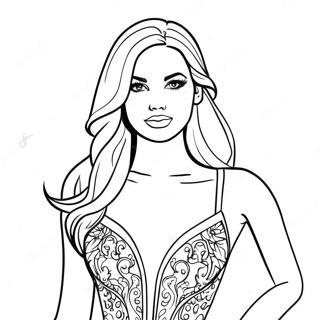 Feuille de coloriage de fashionista top modèle | Page de coloriage Top Modèle