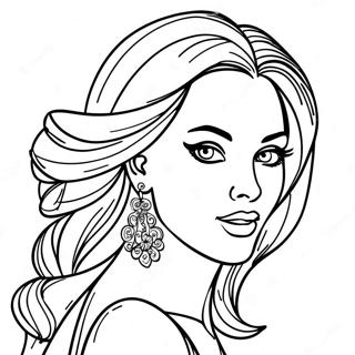 Feuille de coloriage de top modèle glamour | Page de coloriage Top Modèle