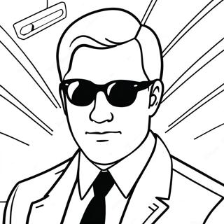 Feuille de coloriage d'agent secret espion déguisé | Page de coloriage Espions déguisés
