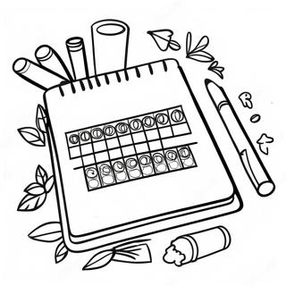 Page à colorier Planificateur pour enfants | Page de coloriage Planificateur