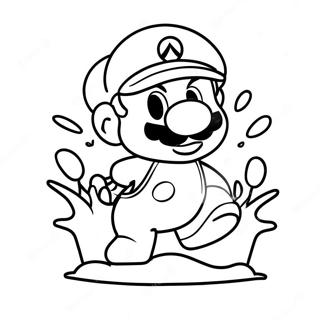 Page à colorier de Mario Glacé | Page de coloriage Mario Glacé