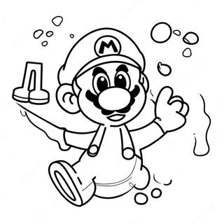 Page à colorier de l'aventure de Mario Glacé | Page de coloriage Mario Glacé