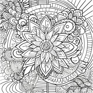 Page à colorier de mandala à lignes fines | Page de coloriage Ligne Fine