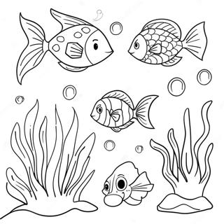 Page à colorier scène sous-marine | Page de coloriage Sous-marin