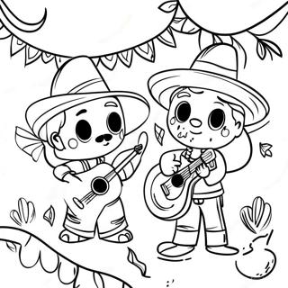 Page à colorier de la célébration de Cinco de Mayo | Page de coloriage Cinco de Mayos