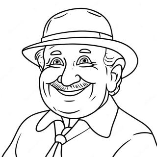 Page à colorier Papa drôle avec un grand sourire | Page de coloriage Papa