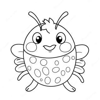 Page à colorier de la Coccinelle d'Amour Mignonne avec un Cœur | Page de coloriage Insecte d'amour