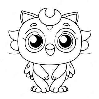Page à colorier de la Fluvsie Mignonne avec de Grands Yeux | Page de coloriage Fluvsies