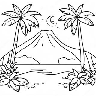 Page à colorier du Paradis Tropical | Page de coloriage Paradis