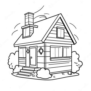 Page à colorier Petite Maison Confortable | Page de coloriage Petite Maison