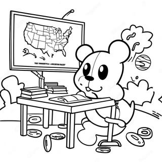 Page à colorier de scène de tests d'État amusante | Page de coloriage Tests d'État