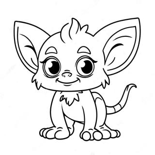 Page à colorier de gremlin mignon avec de grands yeux | Page de coloriage Gremlins
