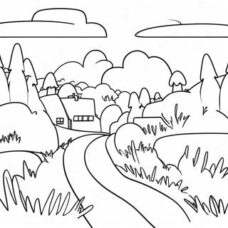 Page à colorier du paysage suédois | Page de coloriage Suède