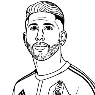 Page à colorier de Sergio Ramos | Page de coloriage Sergio Ramos