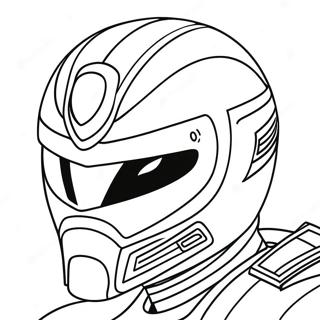 Page à colorier de la Power Ranger rose avec un casque | Page de coloriage Ranger Rose