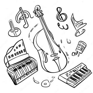 Page à colorier des instruments de musique | Page de coloriage Son