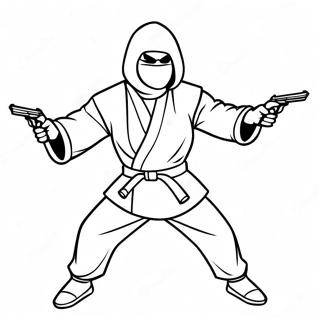Page à colorier poses d'action des Spy Ninjas | Page de coloriage Ninjas Espions