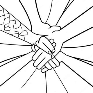 Des mains diverses se tenant les unes les autres - page à colorier | Page de coloriage Égalité
