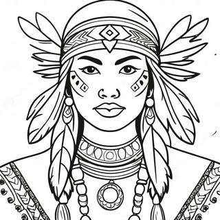 Femme amérindienne pour adultes Coloriages