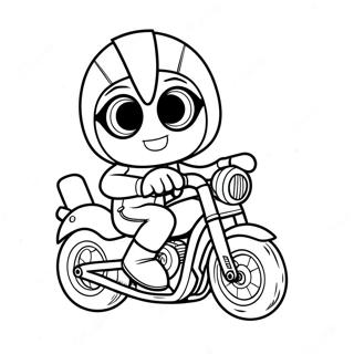 Page à colorier Ricky Zoom sur sa moto | Page de coloriage Ricky Zoom