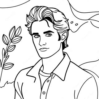 Page à colorier d'Edward Cullen scintillant au soleil | Page de coloriage Edward Cullen