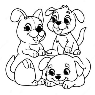 Page à colorier de chiots Disney joueurs | Page de coloriage Chien Disney