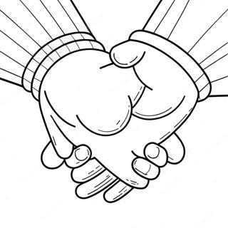 Page à colorier de BF se tenant par la main | Page de coloriage BF