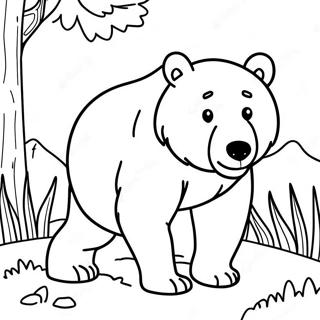 Page à colorier d'un ours brun | Page de coloriage Bruns