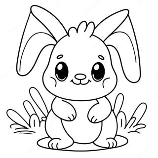 Page à colorier d'un mignon petit lapin brun | Page de coloriage Bruns
