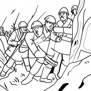 Guerre de Tranchées WW1 Coloriages
